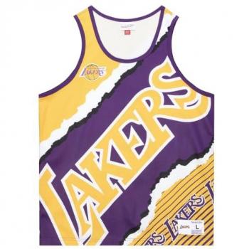 LA Lakers Jumbotron 2.0 Men's Yellow Mesh Basketball Tank