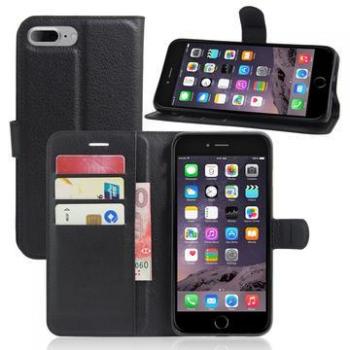 Premium Black Wallet Case with Stand for iPhone 7 Plus / 8 Plus