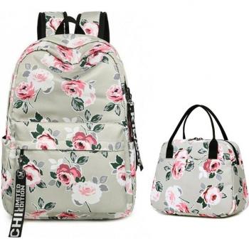 OKKID Floral Pattern School Bag for Girls