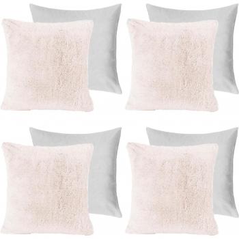 4-Pack Light Pink Teddy Marl Filled Cushions