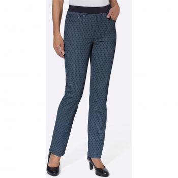 Jean Femmes Helline Bleu Foncé Imprimé Élastique