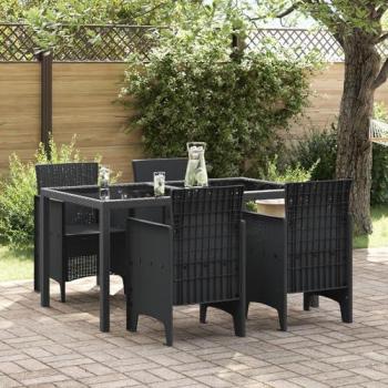 Chaise de Jardin en Rotin Poly 4 pcs Anthracite 53x49x85 cm