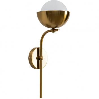 Applique dorée en verre et métal laiton