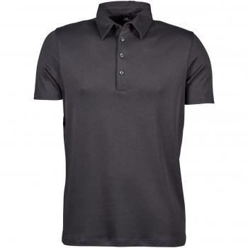 Tee Jays Polo Pima Manga Corta 2XL – Negro Gris
