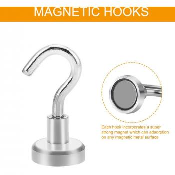 12 Stück Kreisförmige Magnetische Haken, Ultra Starke Halter für Zuhause und Küche, Neodym