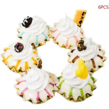 6pcs Simulation Cake and Ice Cream Decor