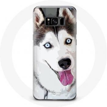 Carcasa para Samsung Galaxy S8 Husky Blanco Siberiano con Ojos Azules