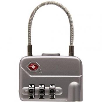 Pavo 8046744 Premium TSA Reiseschloss mit Kabelschloss aus Aluminium