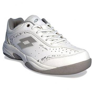 Lotto Damen Court Logo VIII W SI Tennisschuhe, Weiß/Silber 001, 42 EU
