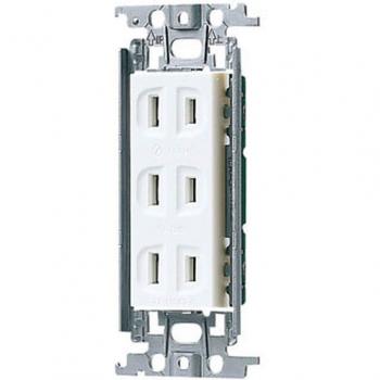 White 10‑Pack Embedded 3‑Socket Power Strip – Panasonic Cosmo Series