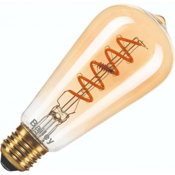 Spiraled Gold Edison Lamp – 3.2 W, 64 mm, E27, Dimmable