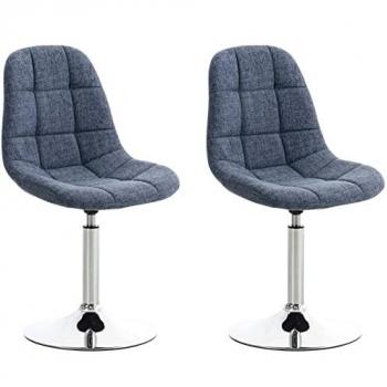 Set di 2 sedie Lounge Emil in tessuto blu