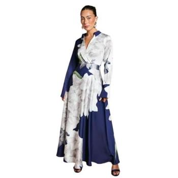 Nautical Print Wrap Maxi for Women