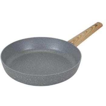 Poêle 28cm Aluminium Forgé avec Poignée Effet Bois Induction