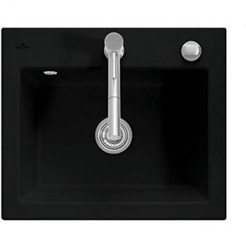 Villeroy & Boch Ébène 33092FS5 – Evier moderne à chasse d’eau, garniture excentrique