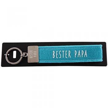Filzschlüsselanhänger Bester Papa – 18,7 × 4,4 × 1 cm, hellblau, 4298‑004