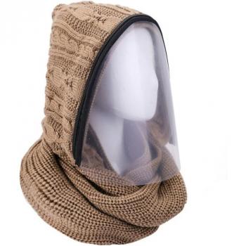 Dual-Purpose Winter Scarf and Hood with Removable Shield and Warm Ear Flap Cap