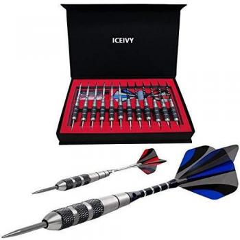 SteelFlight Pro Set – 12 Darts, 22g Steel Tips, Aluminum Alloy Shafts, Varied Flights, Sharpener + Gift Box