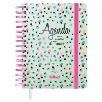 Agenda espiral doble año 2025 Talkual 4º-155x217 mm semana vista horizontal Tiempo