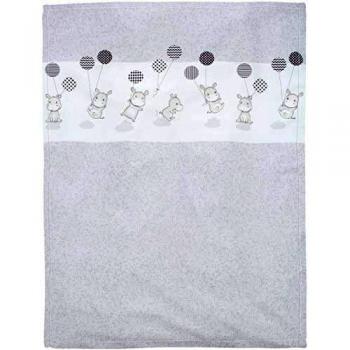 Alvi Microfaser Kuscheldecke Hippo silber 75x100 cm