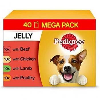 Pedigree Mixed Selection Dog Food Pouches in Jelly, Mega Pack 40 x 100g