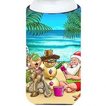 Tropical Holiday Hugger – Santa + Sandman Tall Boy