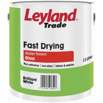 Leyland Trade 306718 Fast Drying Gloss, Brilliant White, 2.5 Litres