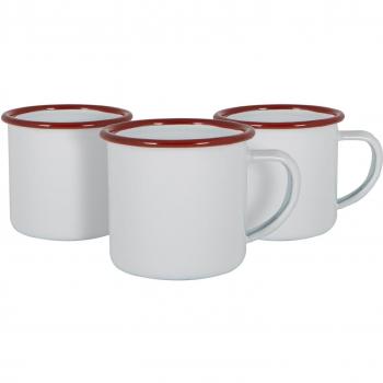 Lightweight Red Enamel Espresso Mugs 130ml