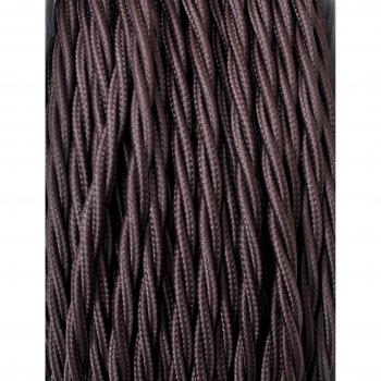 Cavo elettrico a treccia in tessuto per lampade vintage, marroni, sezione 3x0.75 mm, 10 metri