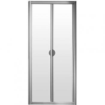 Schulte Porte de Douche pivotante Pliante en Niche, 80 x 185 cm, paroi de Douche réversible, profilés alu Nature