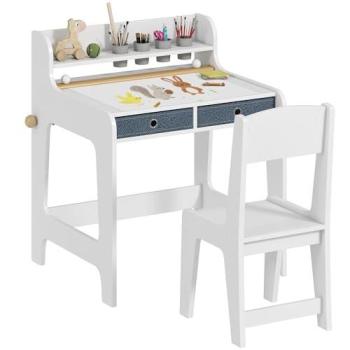 Escritorio Blanco para Niños Aiyaplay con Silla