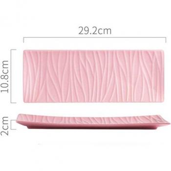 Plato Rectangular de Cerámica para Sushi y Frutas