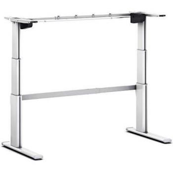 Structure de Table Confort, pour largeurs 1200‑2000 mm, hauteur réglable électriquement, 610–1280 mm, pied en C, finition argent