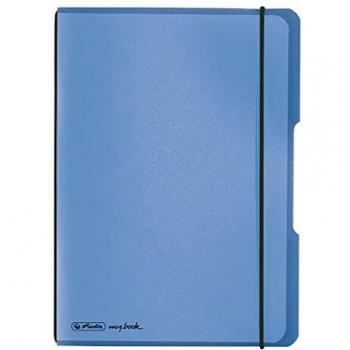 5 x Herlitz Notizheft my.book flex PP A5 40 Blatt kariert blau
