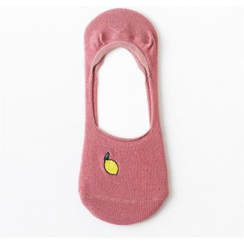 1 Paar Frauen Sommer Socken mit Stickerei, unsichtbar und bequem