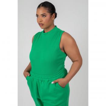 Curve High Neck Racer Back Bodysuit Green