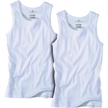 Trüffel‑Herren Unterhemd 2er-Set – Weiß, Größe 8