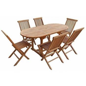 Teak Lombok Tavolo Ovale Allungabile 6 Posti – Happy Garden