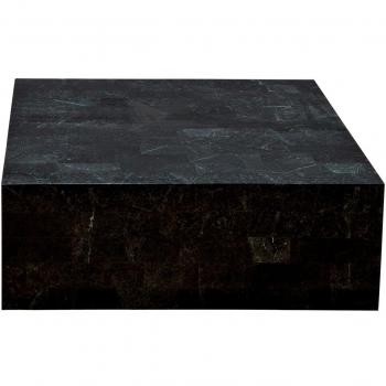 Tavolino in pietra fossile nero 80 x 80 x 28h