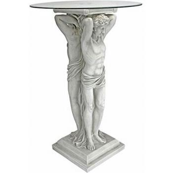 Design Toscano Glass-Topped Atlantes Table
