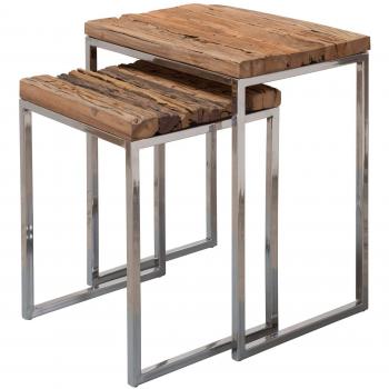 Wohnling Loft‑Tisch mit Metallbeinen 2‑er