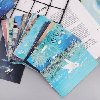 Tarjetas de Año Nuevo Luminosas Estilo Retro Océano