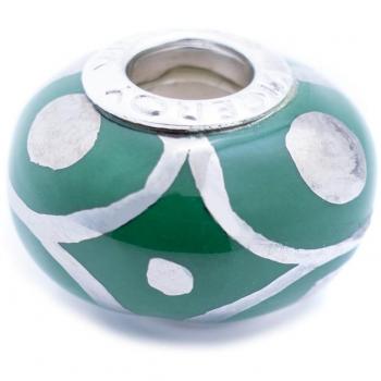 Glazen Parel VMM0281-12 Groen Zilver925 Unisex
