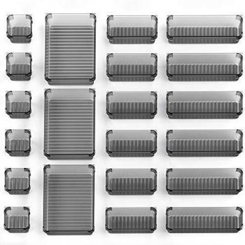 InnoGear Clear Plastic Drawer Dividers, 21 Pieces – Grey