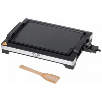 Adler Elektro-Tischgrill AD 6613, 3000 W, Schwarz mit Antihaftbeschichtung