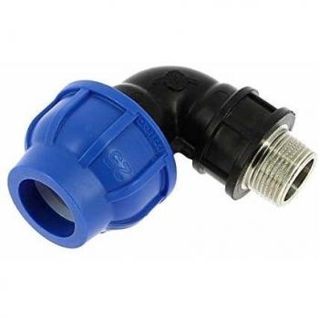 Coude Compression 90° Ø25 Laiton Mâle 20-27 16 Bar
