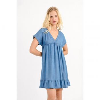 Vestido de manga corta estilo vaquero con volantes Molly Bracken