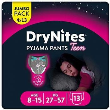 Huggies DryNites Nachtwindeln für Mädchen 8-15 Jahre, 52 Stück