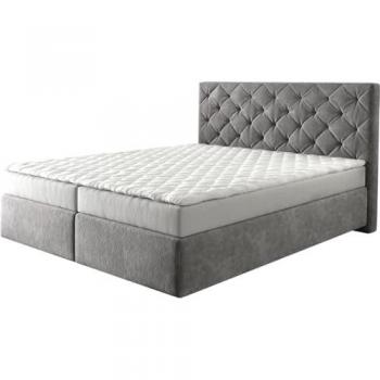 Lit-à-sommier-tapissier Dream-Great 160x200 cm en microfibre taupe