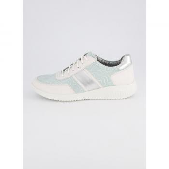 Sneakers Jomos Donna Cuoio Righe Metalliche Turchesi Taglia 40